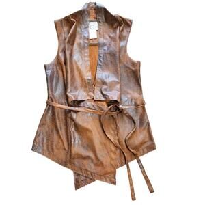 Cripple Creek faux leather vest brown size S
